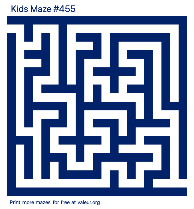 Free Printable Kids Maze number 455