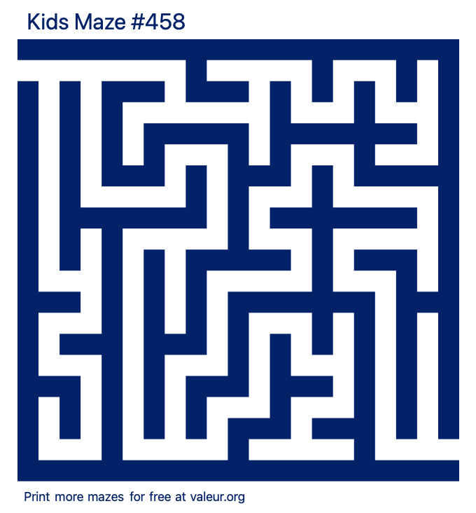 Free Printable Kids Maze number 458