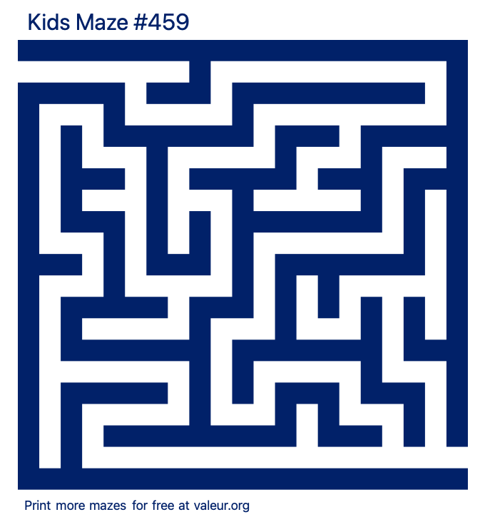 Free Printable Kids Maze number 459