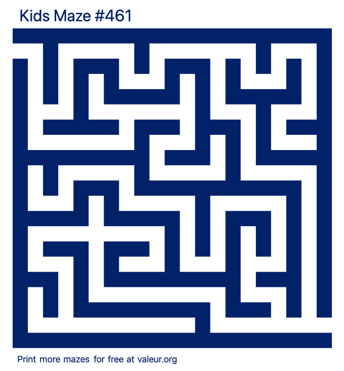 Free Printable Kids Maze number 461