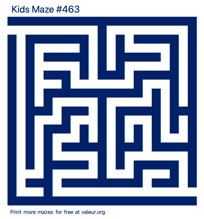 Free Printable Kids Maze number 463