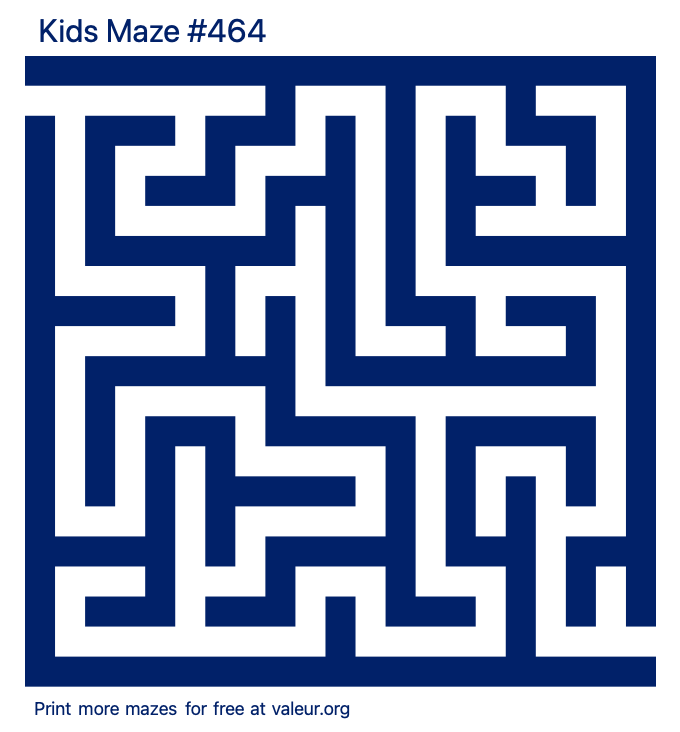 Free Printable Kids Maze number 464