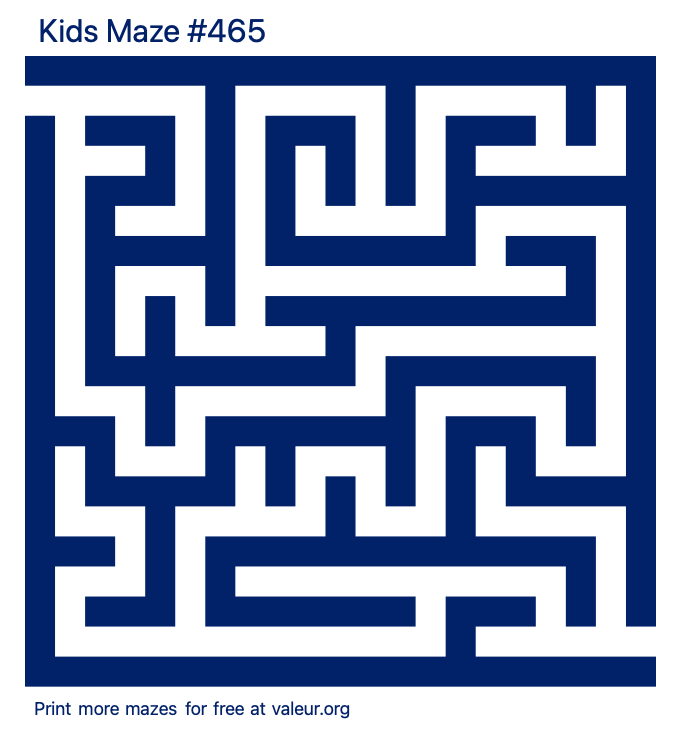 Free Printable Kids Maze number 465