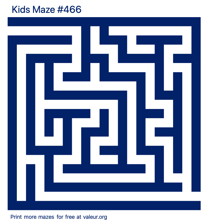 Free Printable Kids Maze number 466