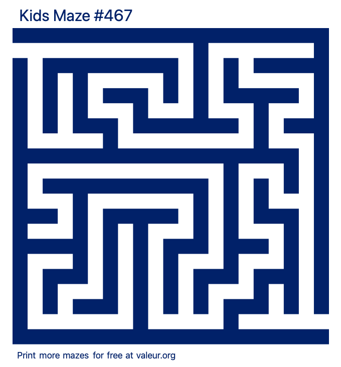 Free Printable Kids Maze number 467