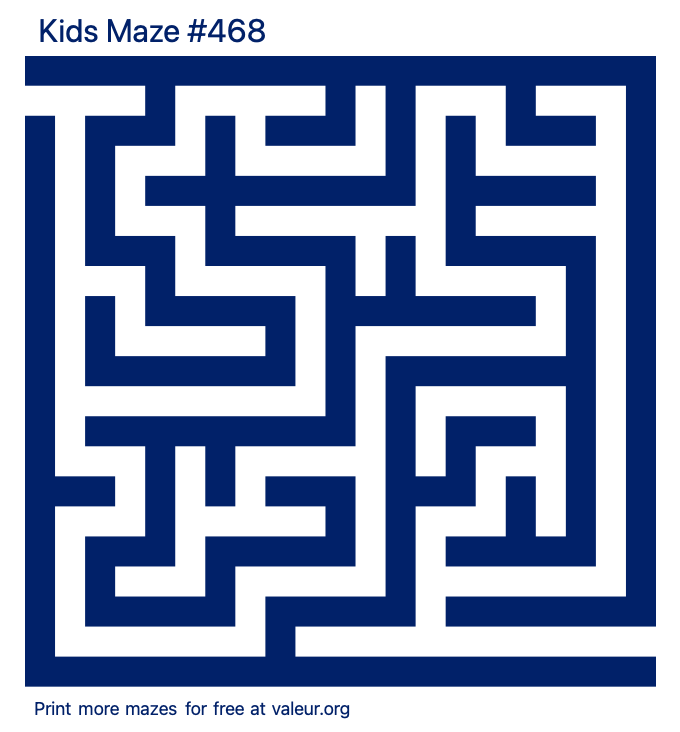 Free Printable Kids Maze number 468