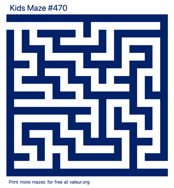 Free Printable Kids Maze number 470