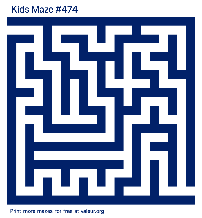 Free Printable Kids Maze number 474