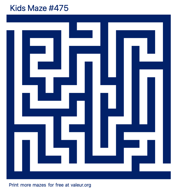 Free Printable Kids Maze number 475