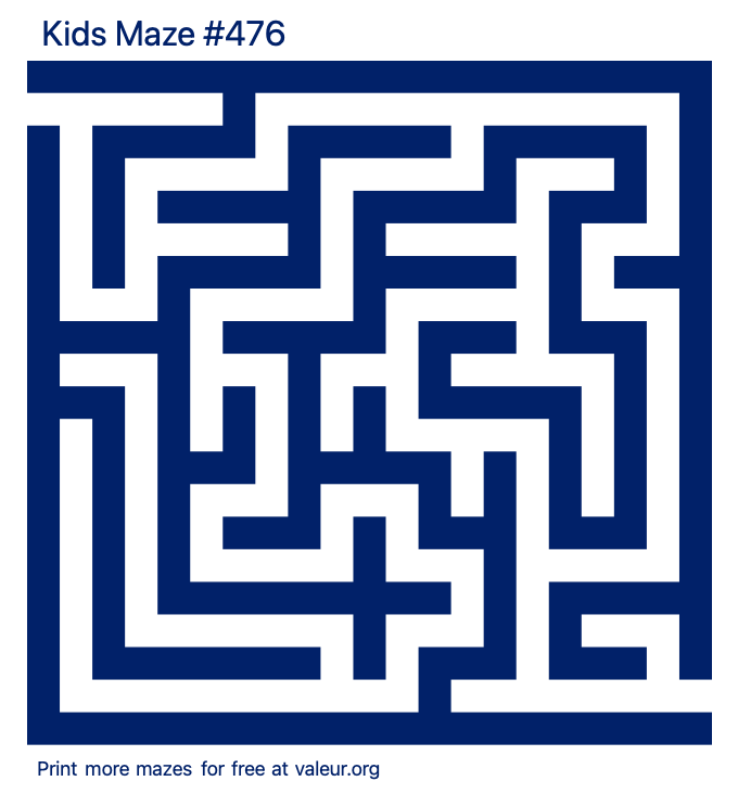 Free Printable Kids Maze number 476