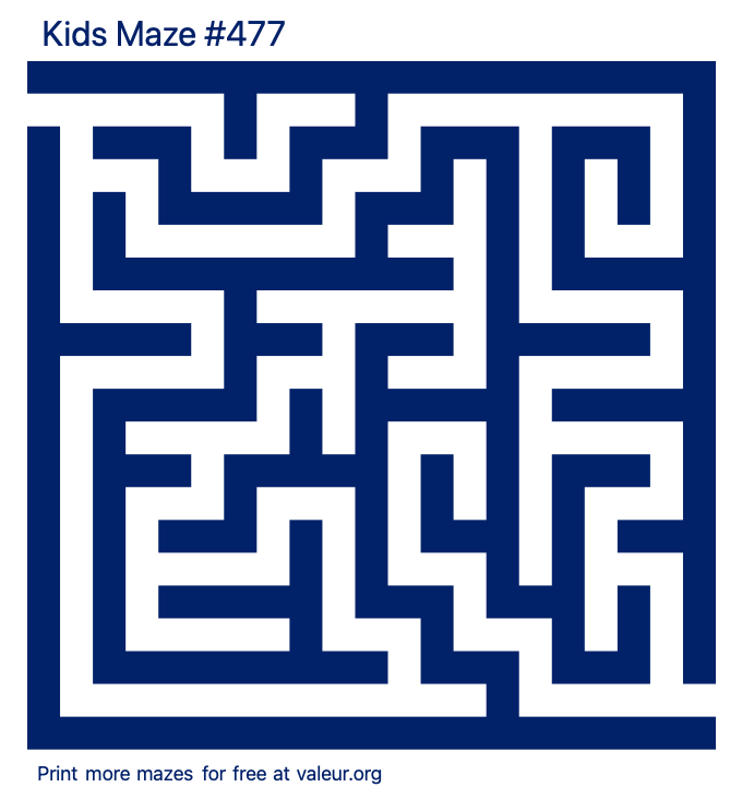 Free Printable Kids Maze number 477