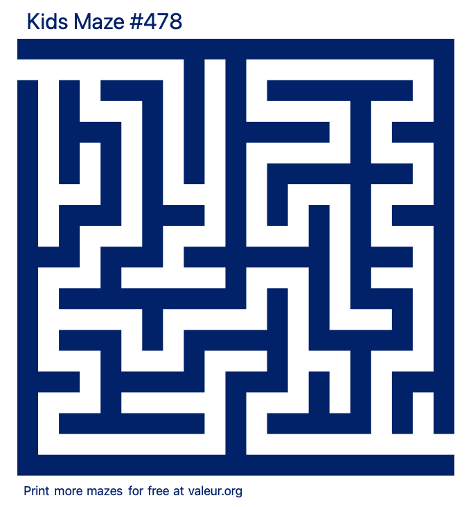 Free Printable Kids Maze number 478