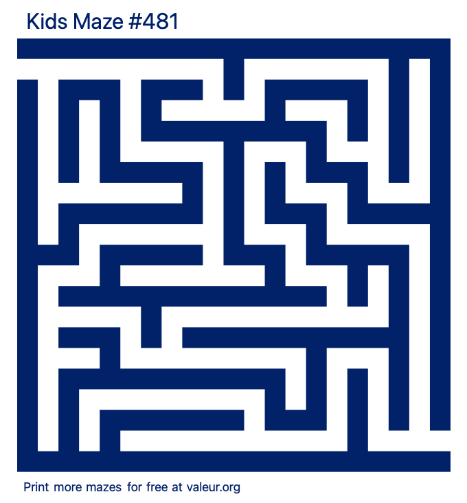 Free Printable Kids Maze number 481