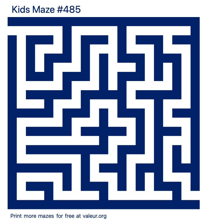 Free Printable Kids Maze number 485