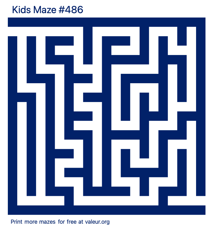 Free Printable Kids Maze number 486