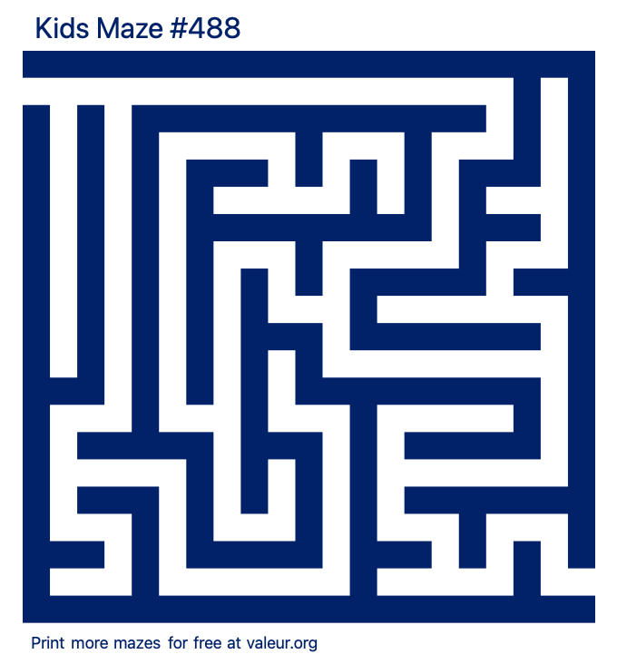 Free Printable Kids Maze number 488