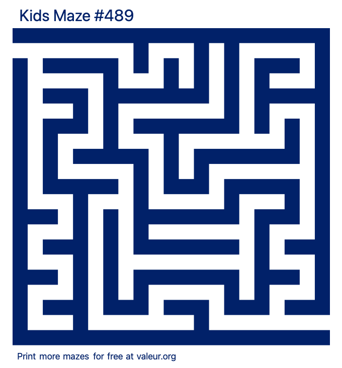 Free Printable Kids Maze number 489