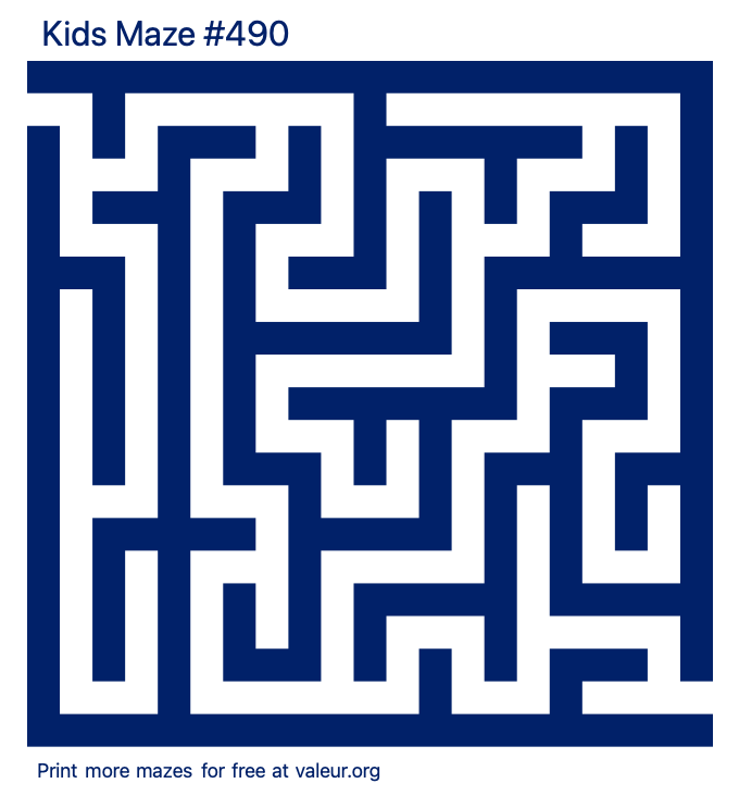 Free Printable Kids Maze number 490