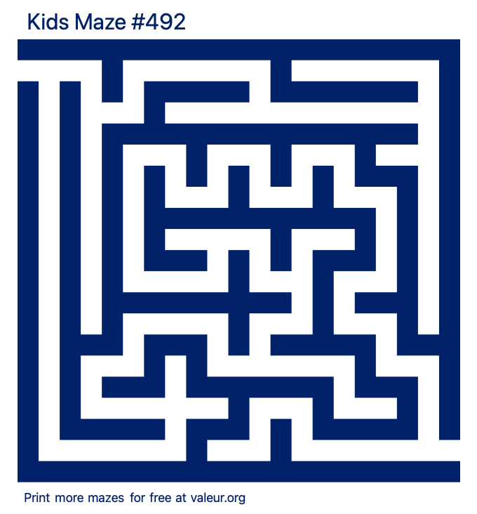 Free Printable Kids Maze number 492