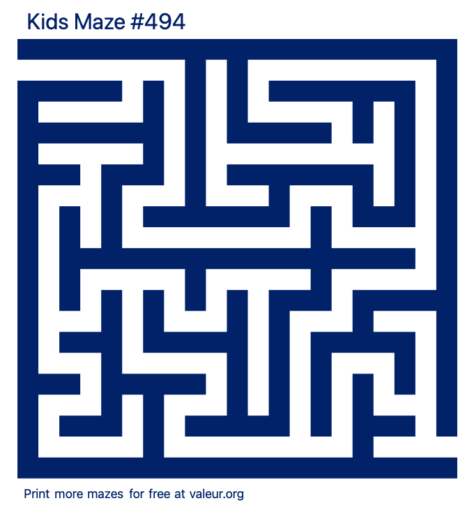 Free Printable Kids Maze number 494