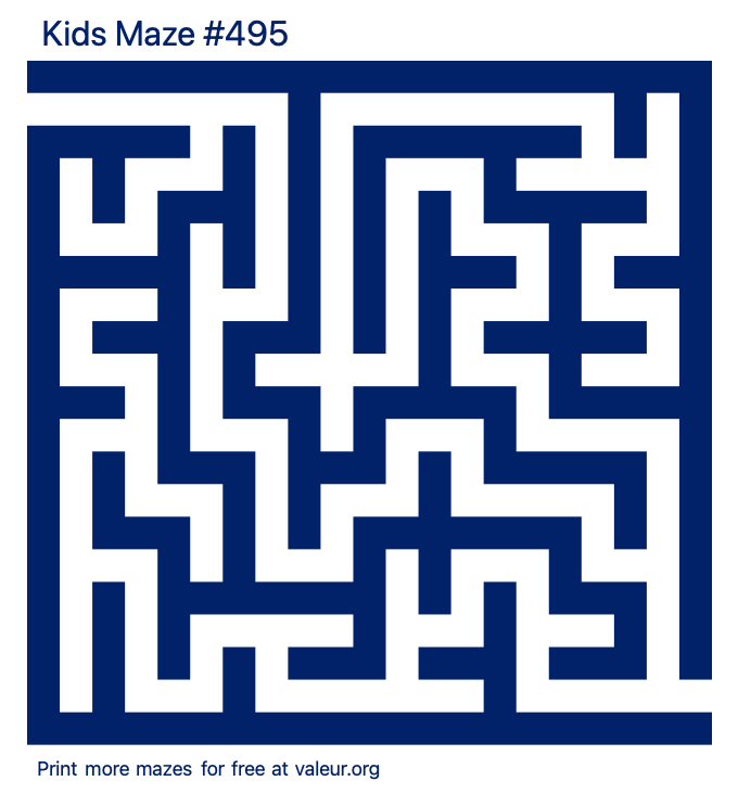 Free Printable Kids Maze number 495