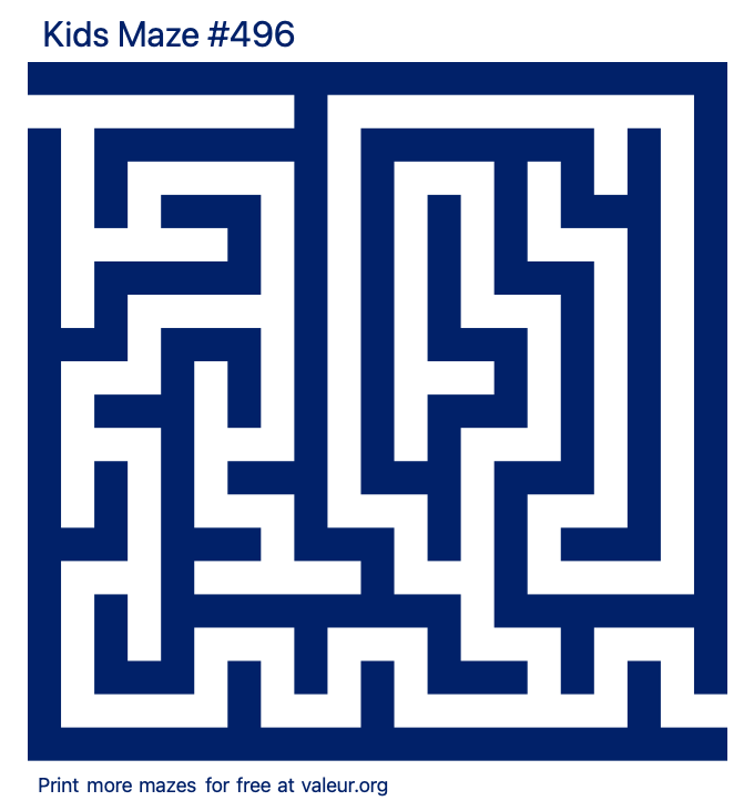 Free Printable Kids Maze number 496