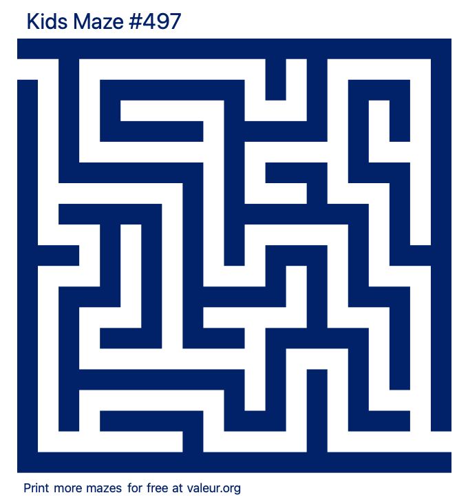 Free Printable Kids Maze number 497