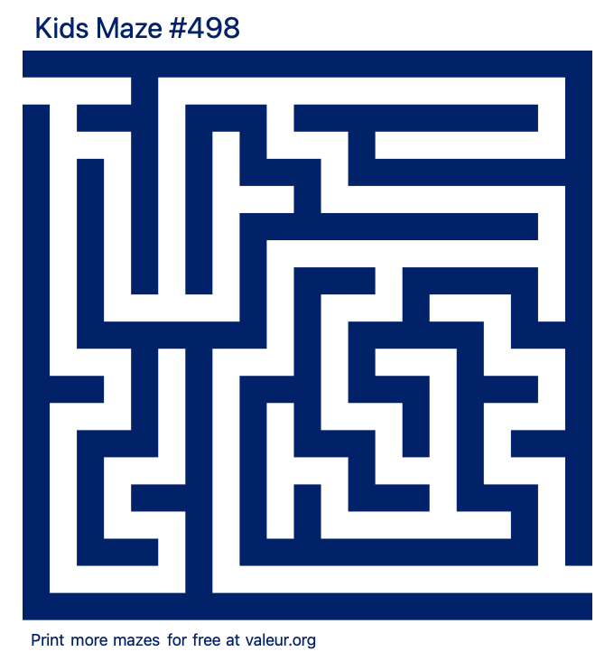 Free Printable Kids Maze number 498