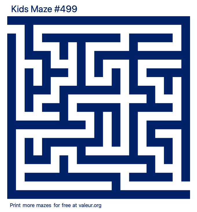 Free Printable Kids Maze number 499