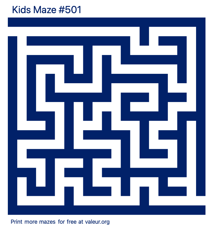 Free Printable Kids Maze number 501