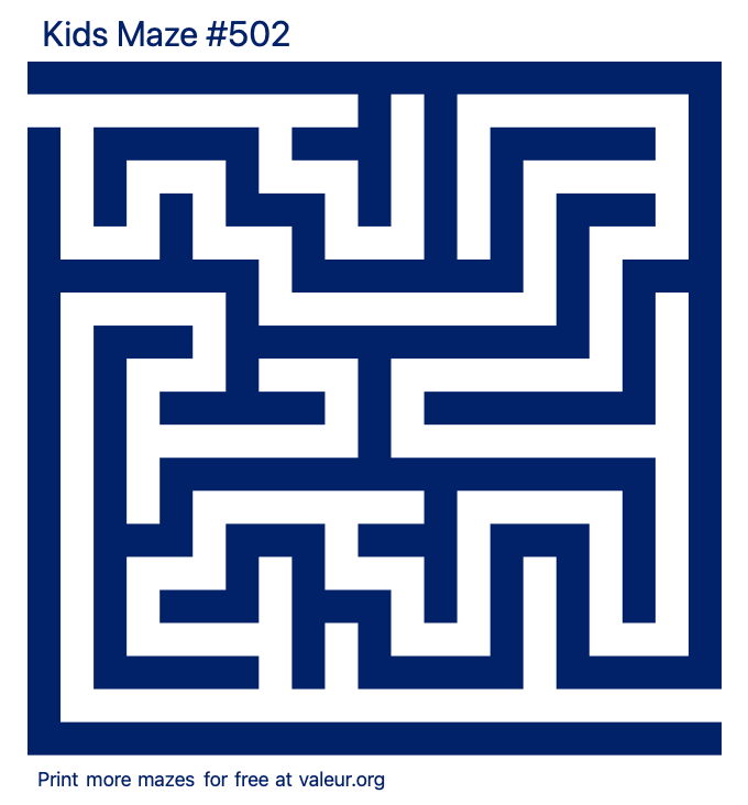 Free Printable Kids Maze number 502