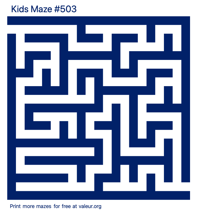 Free Printable Kids Maze number 503