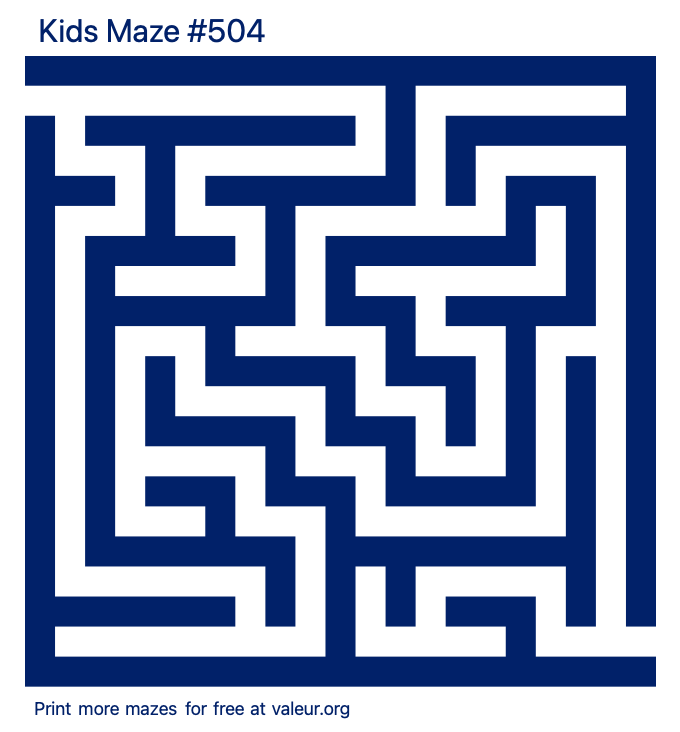 Free Printable Kids Maze number 504