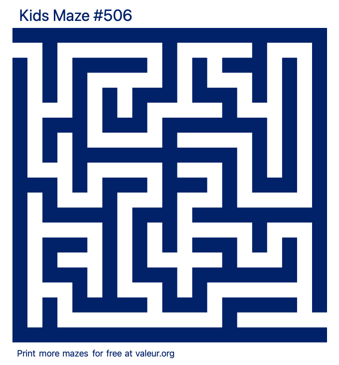 Free Printable Kids Maze number 506