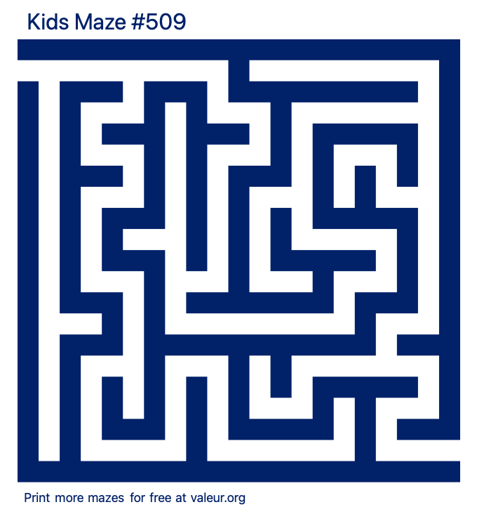 Free Printable Kids Maze number 509