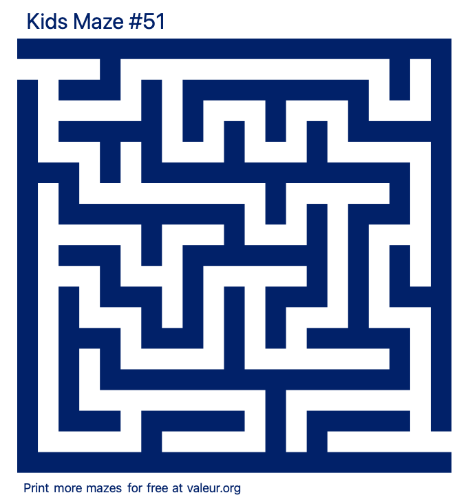 Free Printable Kids Maze number 51