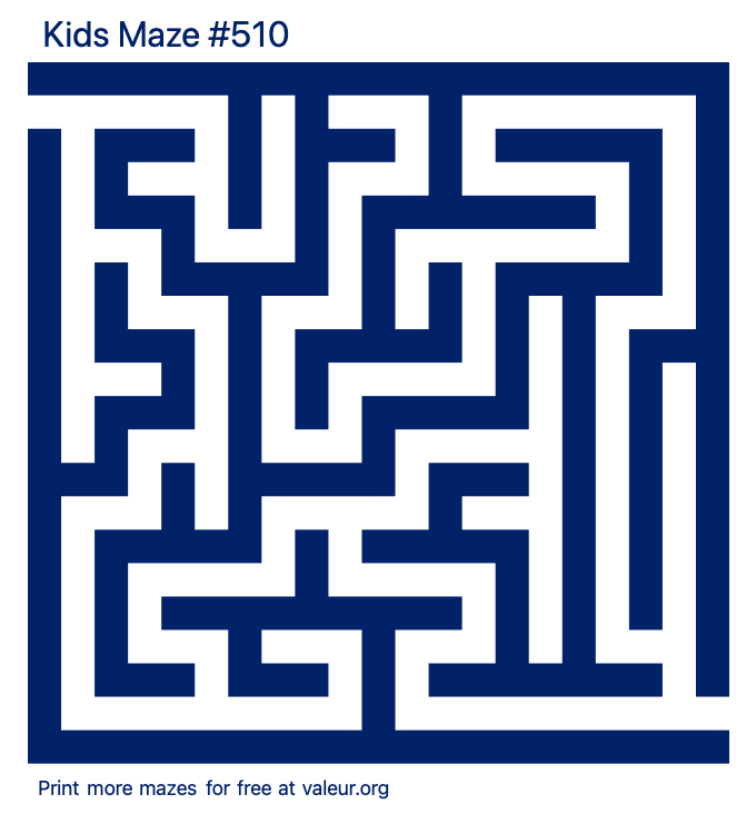 Free Printable Kids Maze number 510