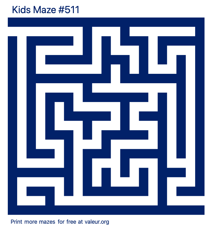 Free Printable Kids Maze number 511