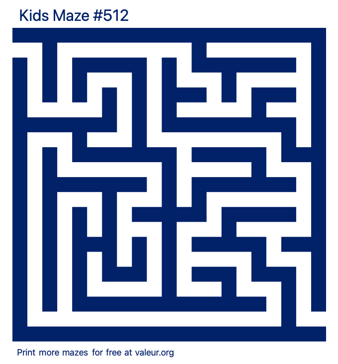 Free Printable Kids Maze number 512