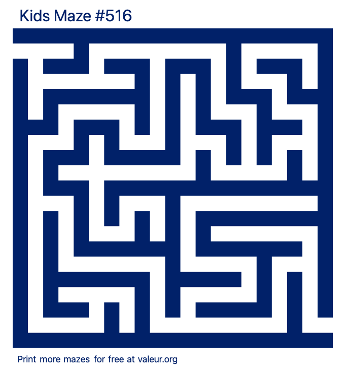 Free Printable Kids Maze number 516