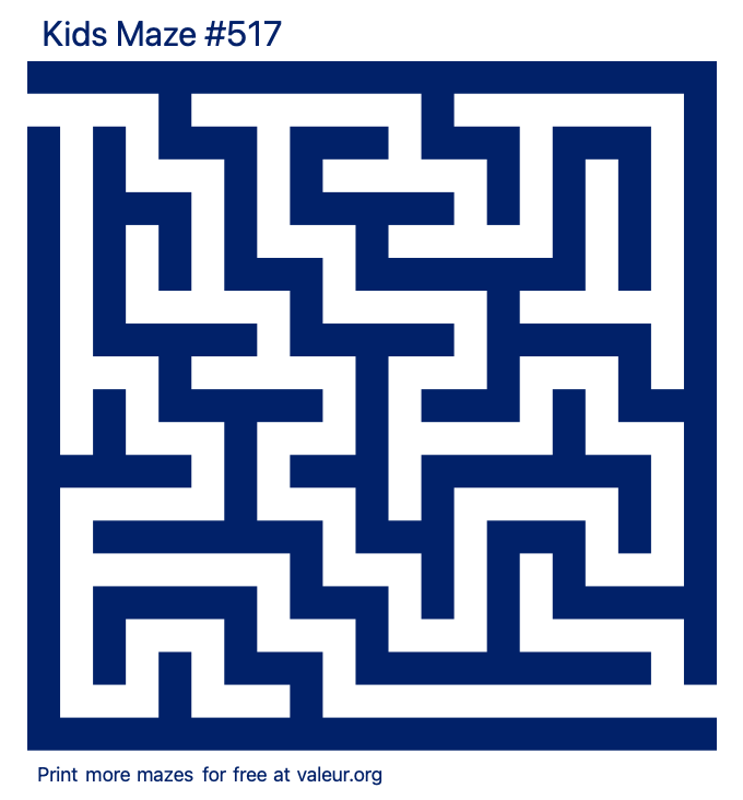 Free Printable Kids Maze number 517