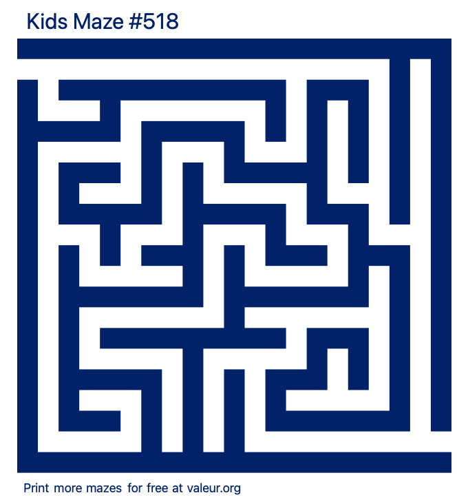 Free Printable Kids Maze number 518