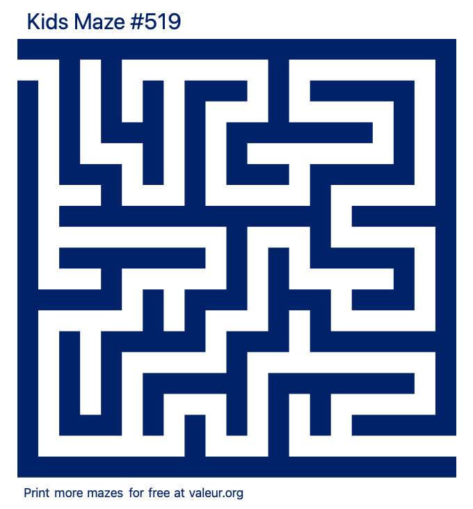 Free Printable Kids Maze number 519