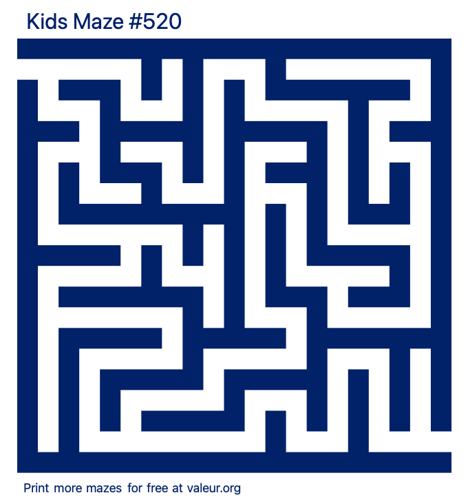 Free Printable Kids Maze number 520