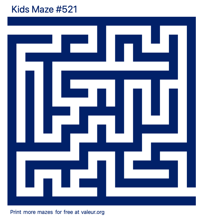 Free Printable Kids Maze number 521