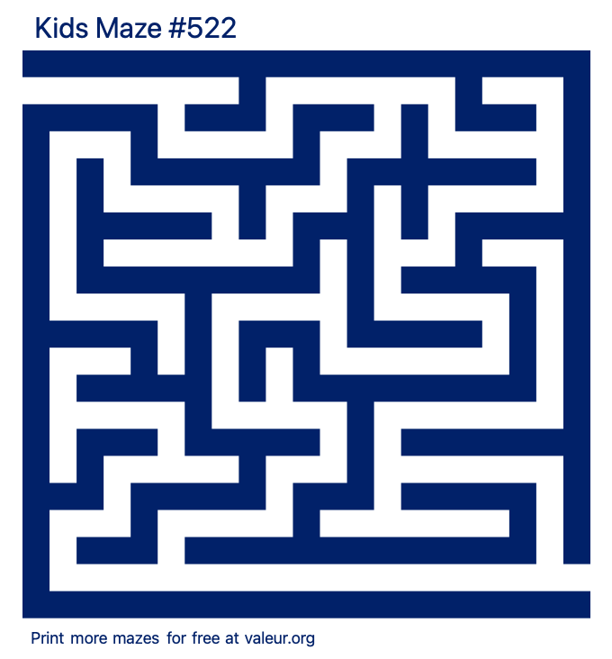 Free Printable Kids Maze number 522