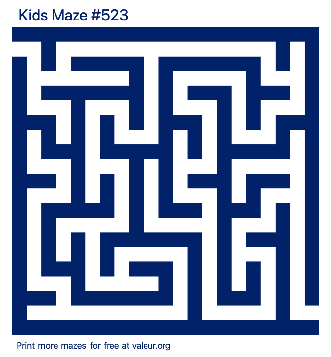 Free Printable Kids Maze number 523