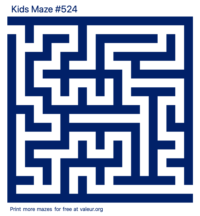 Free Printable Kids Maze number 524