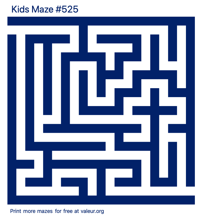 Free Printable Kids Maze number 525