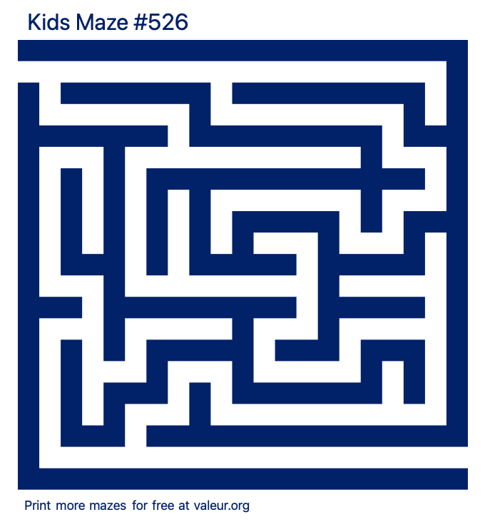 Free Printable Kids Maze number 526